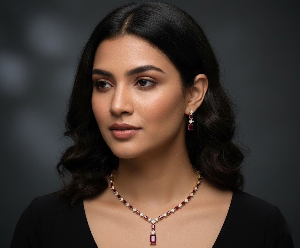 nocturnal ruby bridal necklace