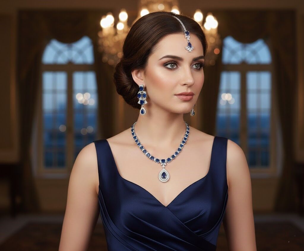 royal indigo grace bridal necklace