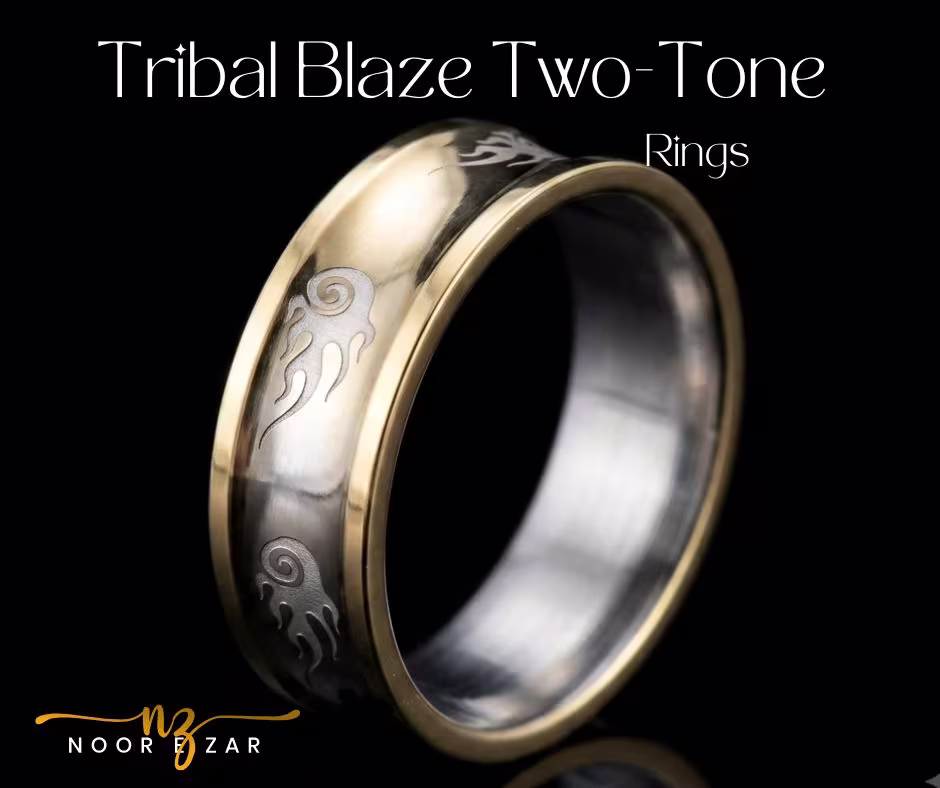 Tribal Blaze Two-Tone Ring 18 size